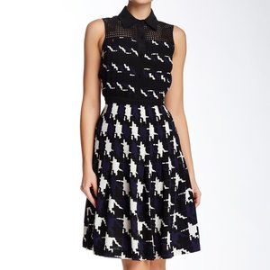 NEW w/ TAGS Trina Turk Sleeveless Dress Black Blue 8 NWT